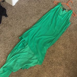 BCBG hi low green midi dress- size M